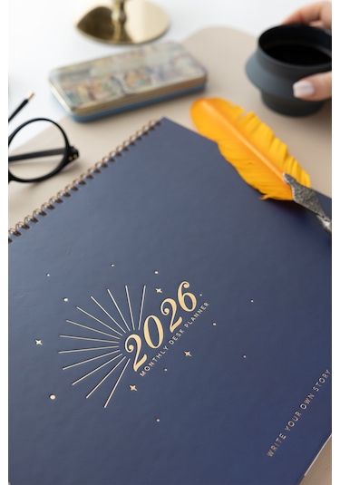2026 Masaüstü Planlayıcı Takvim 24x34 Cm - Lacivert