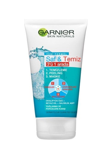 Garnier Saf&Temiz 3Ü1 Arada Temizleme&Peeling&Maske 150 Ml