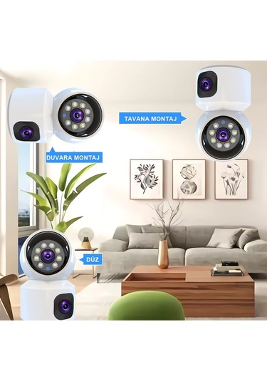 360 Full Hd Çift Kameralı 1080p Wifi Akıllı Güvenlik Kamerası