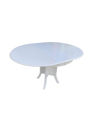 Evimeaksesuar 93Cm Yuvarlak Ortadan Ayaklı Açılır Masa Ahşap Lake Beyaz Evimeaksesuar 93Cm Yuvarlak Ortadan Ayaklı Açılır Masa Ahşap Lake Beyaz