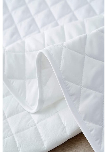 %100 Pamuk Sıvı Geçirmez Kapitone Lastikli Alez Tek Ve Çift Kişilik Kapitoneli %100 Pamuklu Yatak Alezi Beyaz