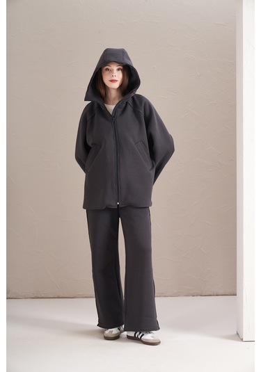 3 İplik Şardonlu Eşofman Antrasit Antrasit