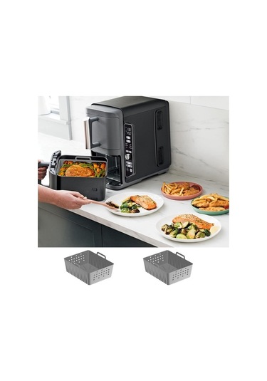 Ulzyvf Sl400uk/sl401 Siyah Silikon Kaplamalı 2'li Air Fryer Yedek Parça Siyah