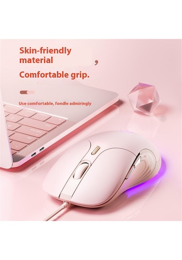 Inphıc B8 Usb Kablolu Fare Kızlar Kadınlar İçin 7200 Dpı 6 Anahtar Dilsiz Oyun Fare Dizüstü Bilgisayar İçin