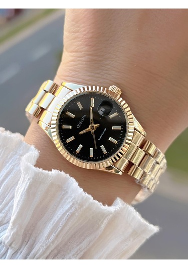 Coliseum Çelik Kordon Takvimli Kadran Özel Tasarım Vintage Seri Kadın Kol Saati+bileklik Ps.8341.m2 Sarı