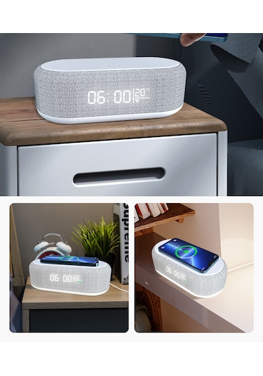 Çok Fonksiyonlu Masa Saati Çalar Saat Zaman Hızlı Şarj