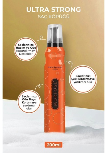 Ultra Strong Saç Köpük 200 Ml - Ultra Güçlü Tutuş - Mrfs