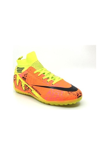 Taşpınar Laliga Erkek Günlük Çoraplı Halı Saha Krampon Spor Ayakkabı 36-45 Turuncu