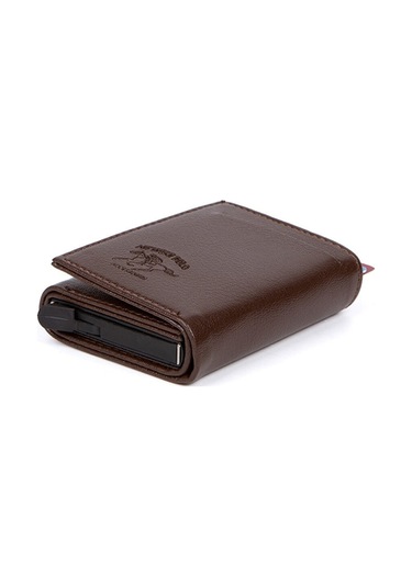 Tuldar Erkek Rfıd Otomatik Çekim Koruyucu Mekanizmalı Kağıt Para Bölmeli Hediyelik Kartlık Cüzdan Tul605 - Kahverengi