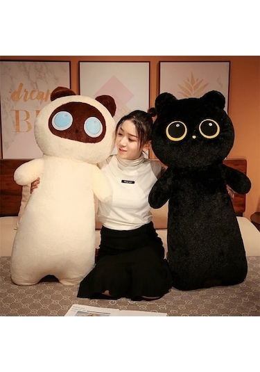 Zyzqstore Büyük Güzel Yumuşak Uzun Kedi Peluş Oyuncaklar Ofis Sevimli Çok Renkli Evcil Hayvanlar İçin Hediye Çok Renkli