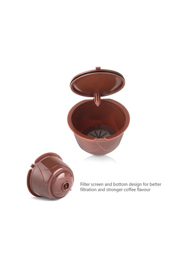 Fastbuy 3 Adet Dolce Gusto Uyumlu Paslanmaz Çelik Kahve Kapsülü - Yeniden Kullanılabilir Kahverengi Diğer Diğer