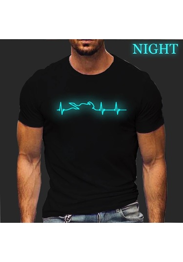 Snapbuy Erkekler İçin Dağ Motosiklet Kalp Atışı Tshirt - Komik Açık Macera T-shirt Kısa Kollu Gömlekblack Black