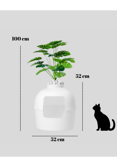 Reyo Dekorapet Dekoratif Kedi Tuvaleti Beyaz