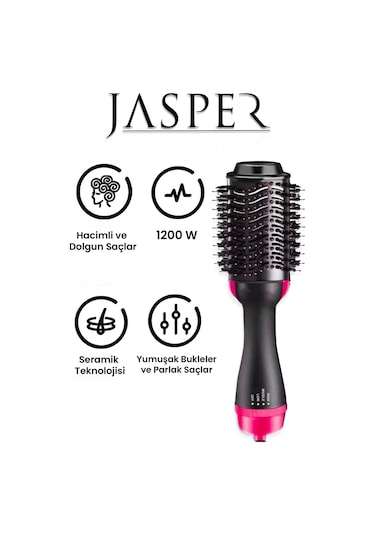 Jasper Saç Şekillendirici ve Düzleştirici Fön Tarağı