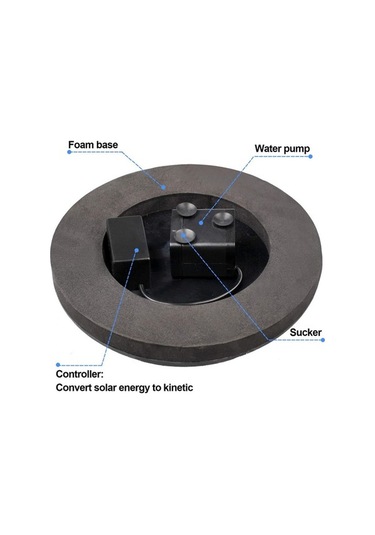Pazly Güneş Enerjili Yüzen Kuş Banyosu Ve Bahçe Çeşmesi - 25.6cm Yükseklik