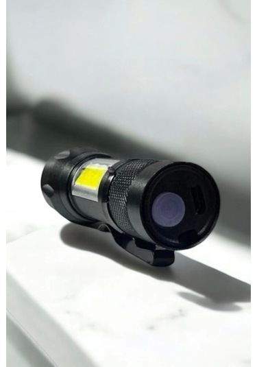 Şarjlı Metal Zoomlu El Feneri Işıldak Led Işık Taşınabilir El Lambası