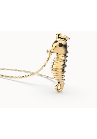 Chocli 18 Ayar Altın Kaplama Denizatı Kolye