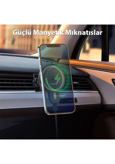Hoco Ca85 Araç Havalandırma Bölmesi 15w Kablosuz Hızlı Şarj Tele
