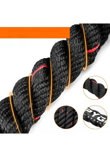Profesyonel Atlama İpi, Sayılabilir, Ayarlanabilir Uzunluk, 25/2,8 Mm, Güç Antrenmanı, Kaymaz Saplar, Polyester, Siyah