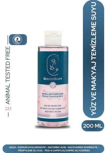 Siriussoft Micellar Yüz Ve Makyaj Temizleme Suyu Organik 200 Ml