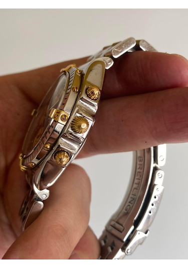 Breitling Chronomat 40mm Altın Çelik Kordon Erkek Kol Saati B1304