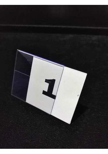 Şeffaf Etiket Pvc İsimlik Masa Numaraları Çift Yön 1-30 Arası Ayaklı Numaralar