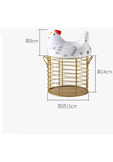 Suntek Vintage Tel Sepet Kulplu Yumurta Çiftlik Tarzı Depolama Stil 5 Diğer