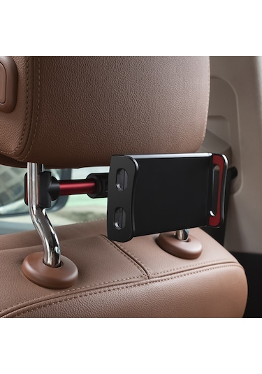 Ranyeek Araba Arka Koltuk Telefon/tablet Tutucu, Abs+alüminyum Alaşımlı, 4"-10.5" Ekran Uyumlu, Siyah