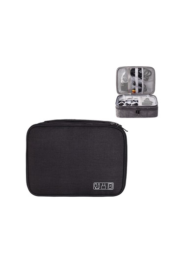 Sones 5 İnç Çok İşlevli Elektronik Dijital Kulaklık Güç Kablosu Saklama Çantası Siyah