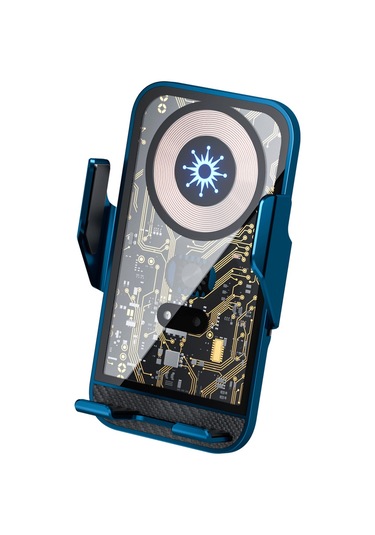 Yunboo Otomatik Algılama Noktalı Araç Telefon Tutucu - 15w Kablosuz Şarj Cihazı Lacivert Lacivert