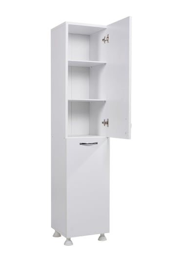 Nesse Kirli Çamaşır Sepetli Çok Amaçlı Banyo Dolabı Beyaz