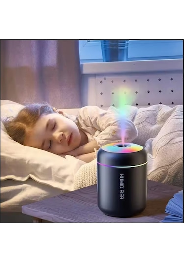 Rgb Siyah 180 Ml Usb Ultrasonik Ofis Oda Ve Araba Hava Nemlendirici Buhar Makinesi Aroma Difizörü