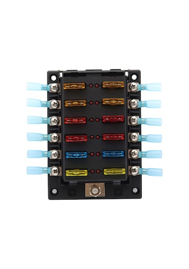 Moveevo 12 Yollu Sigorta Kutusu, Kısa Devre Gösterge, 16 Adet Sigorta Ve 14 Adet Isıtma Borusu Terminali İle Otomobil, Rv, Gemi Uygun 100