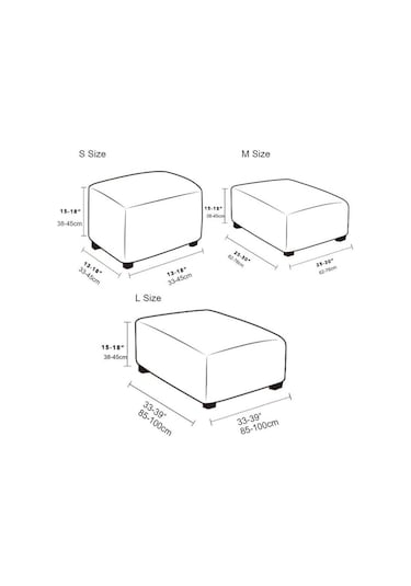 Haki Jakarlı Dayanıklı Kare Streç Ayak Dayama Tabure Mobilya Koruyucu Dikdörtgen Tezgah  S