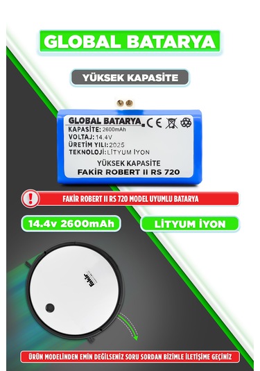 Fakir Robert Iı Rs 720 Batarya 2600mah Yüksek Kapasite