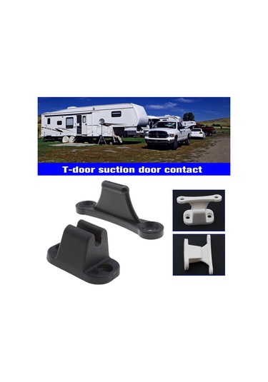 2x T Şeklinde Kapı Durdurucu Tutucu Kiti Durdurucu Tutucu Karavan Karavan İçin Uyumlu Siyah Plastik Tutucu