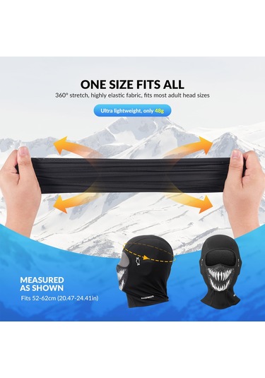 Rockbros Kar Maskesi, Yüz Maskesi, Kış Kar Maskesi, Bisiklet, Siyah