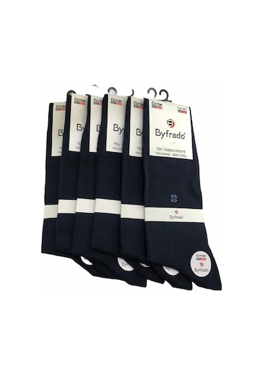 6'lı Yazlık Dikişsiz Pamuklu Erkek Çorabı-Lacivert