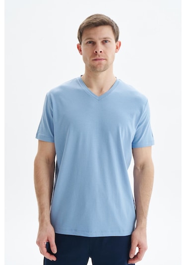 Arma Erkek Regular Fit Basic Süprem V Yaka Tişört Y29344472102 Mavi