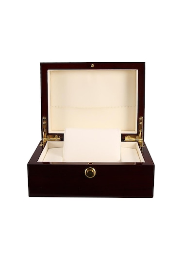 Homyl Klasik Masif Ahşap Saat Bilezik Kılıfı Bileklik Saklama Siyah