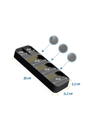 Decobella Kaşıklık 5 Bölmeli Çekmece Kaşıklık Antrasit