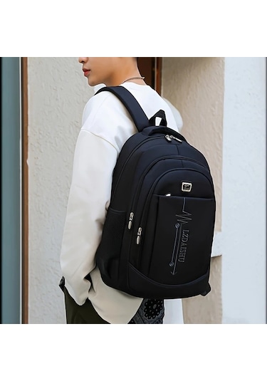 Honeybeeshop Mavi Okul Çantası Öğrenci Bilgisayar Sırt Çantası Büyük Kapasiteli Kampüs Seyahat MAvi