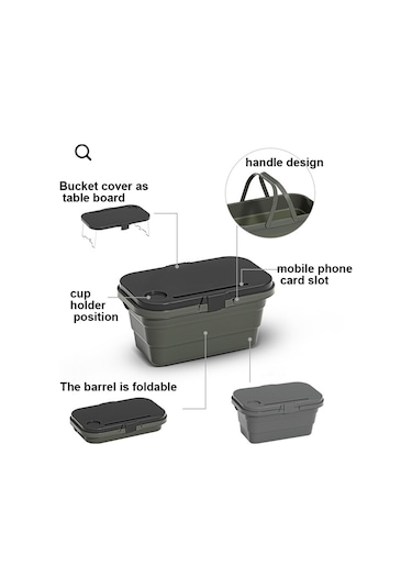 Kamp Su Taşıma Sepeti Piknik Sepeti Açık Katlanır Kutu Masa Olarak Kullanılabilir Rastgele Renk Çok Renkli