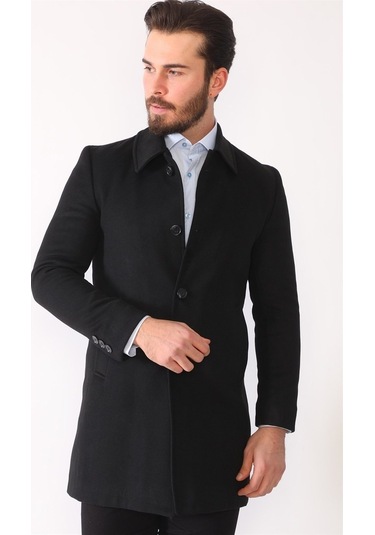 Plt8364 Dewberry Erkek Palto-Siyah