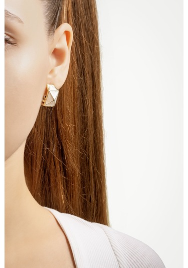 Saklı Mektup 18 Ayar Sarı Altın Kaplama Gümüş Küpe Sarı