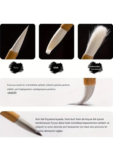 Çini Tahrir, Seramik Sırlama Fırça Seti, Seramik Boyama, Çini, Vazo, Resim, Brush-19 Parça