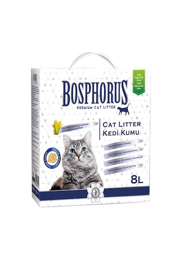 Bosphorus Mısır Koçanlı Ve Granüllü Doğal Kedi Kumu 8 L