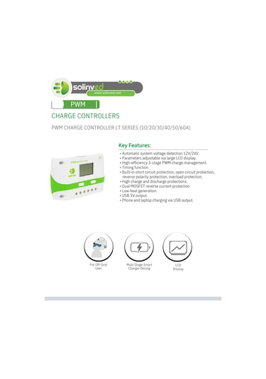 Solinved Sol-lt40-4024 40a Pwm Şarj Kontrol Cihazı