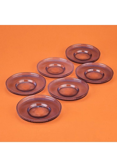 Evidea Kitchen 6'lı Çay Tabağı - Mavi - 12 Cm Mavi