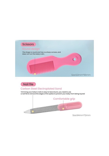 Ulzyvf 8 Parça Bebek Bakım Seti: Tırnak Makası, Tarak, Termometre Ve Daha Fazlası - Mavi Mavi